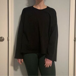 Reformation Oversized Black Organic Cotton Long Sleeve Tee | Boxy Fit | XL
